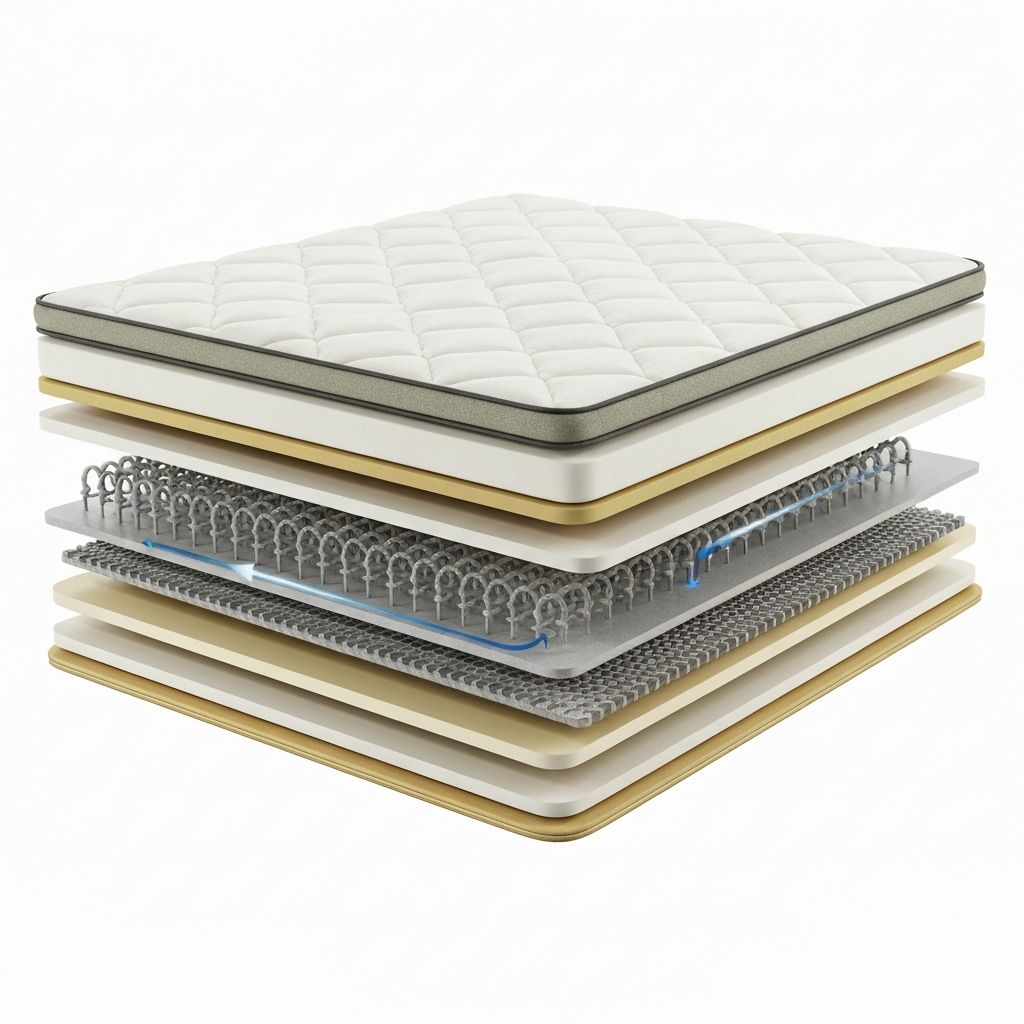 Diagram showing the Aireloom Lift natural air chamber between spring core and comfort layers