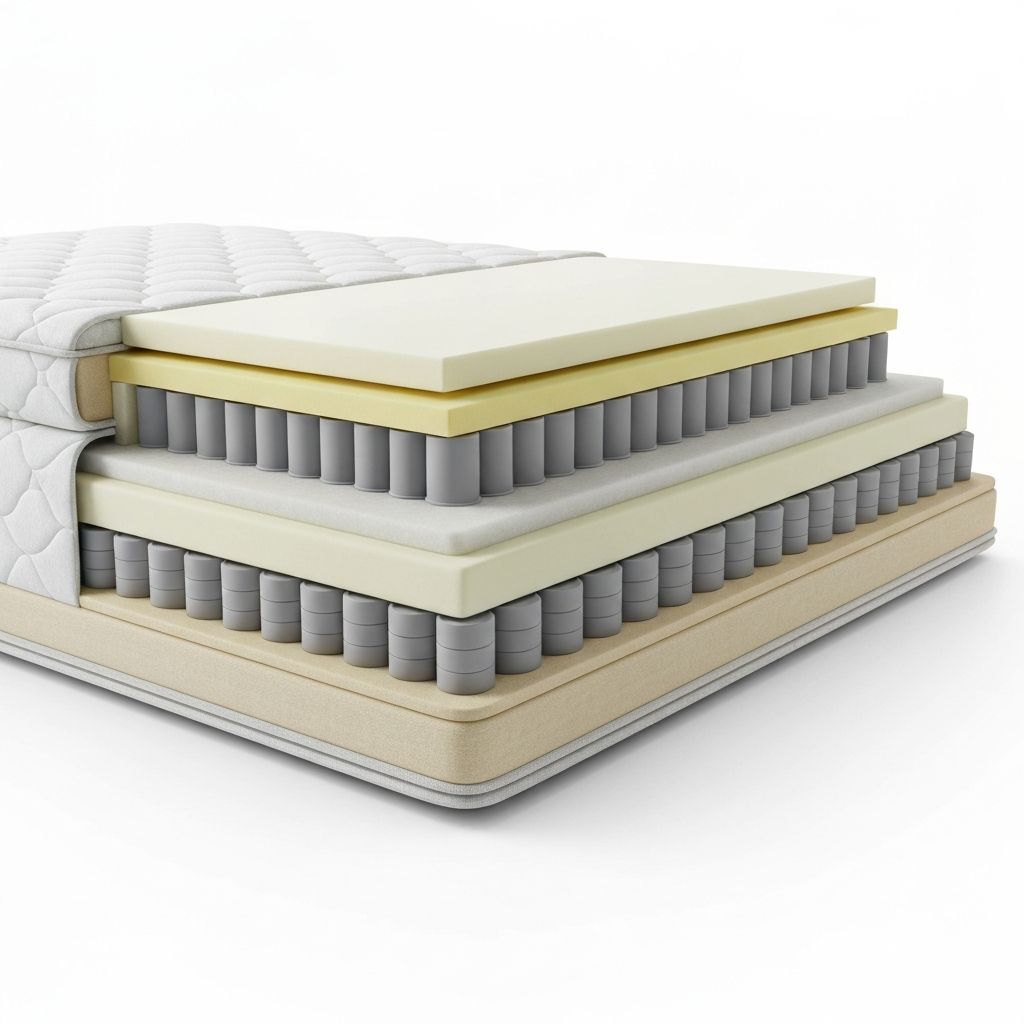 Cross-section of an Aireloom mattress showing the patented Aireloom Lift™ natural air chamber technology