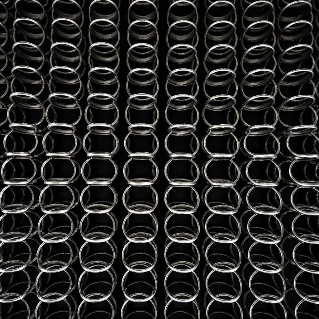 Individually wrapped vanadium steel coil springs providing edge-to-edge support in Aireloom mattresses